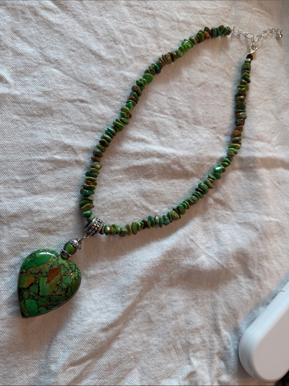 Green Heart Pendant Necklace - Unbranded
